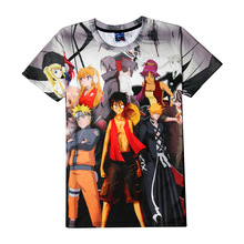 Anime Heros Collection naruto bleach one piece fairy tail 3D Print T-shirt Cotton Unisex Summer Tee Shirts Teen Loose Homme Tops