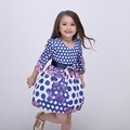 Brand Designer A Line Fashion 2016 Bandage Dot Print Clothing Girls Dresses Summer Vestidos Kids Clothes