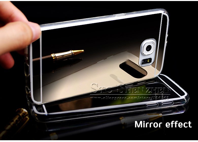 for samsung galaxy s6 s6 edge Luxury Bling Mirror Metal Aluminum Clear Silicon phone case cover (2)