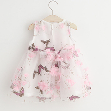 Girls Dress Butterfly Flower Girls Summer Dress Sleeveless O neck Summer Princess Dress Girl Fashion Baby