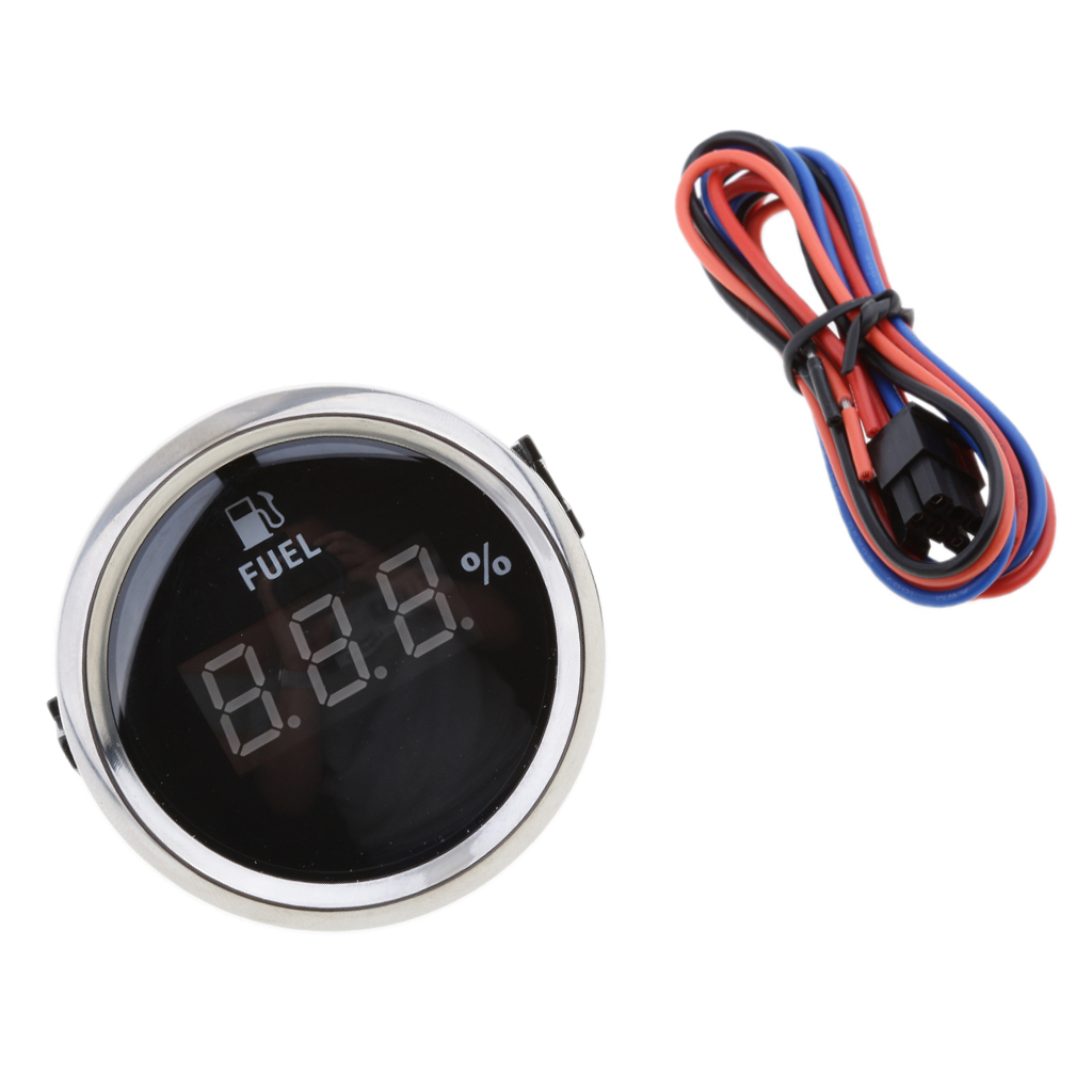 52mm Digital Fuel Meter Motorcycle Gauge 0 190 Ohm Fuel Level Meter for