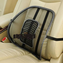 lumbar cushion massage cool Black mesh lumbar back brace support for office home car seat chair