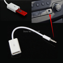 New For Car MP3 3.5mm Male AUX Auxiliary Jack Plug to USB 2.0 Female Converter Cord Audio Cable Line Adapter