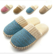 2015 New Promotion Spring & Autumn And Winter Warm Men&Women Cotton-padded Lovers At Home Slippers Indoor Shoes