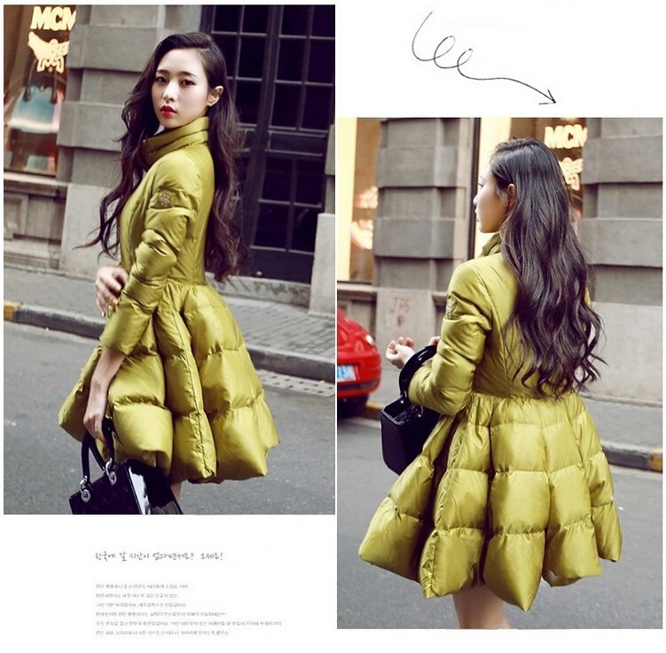 Winter jacket Women Winter Warm Down Coat Long Sleeve Solid A Line Long Jacket Coat Women Europe Stand Collar Down Coat (13)