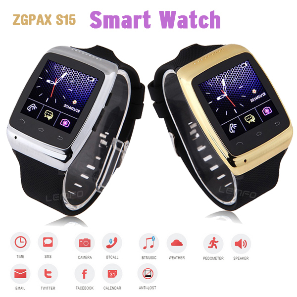 New ZGPAX S15 Smart Watch 1 54 Camera GSM Bluetooth Sync Android Wristwatch GPS