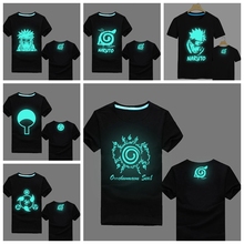 2015 Japan anime NARUTO T Shirt Uzumaki Naruto fluorescent shirt men Uchiha Sasuke Tees Tops Men Clothes Plus size