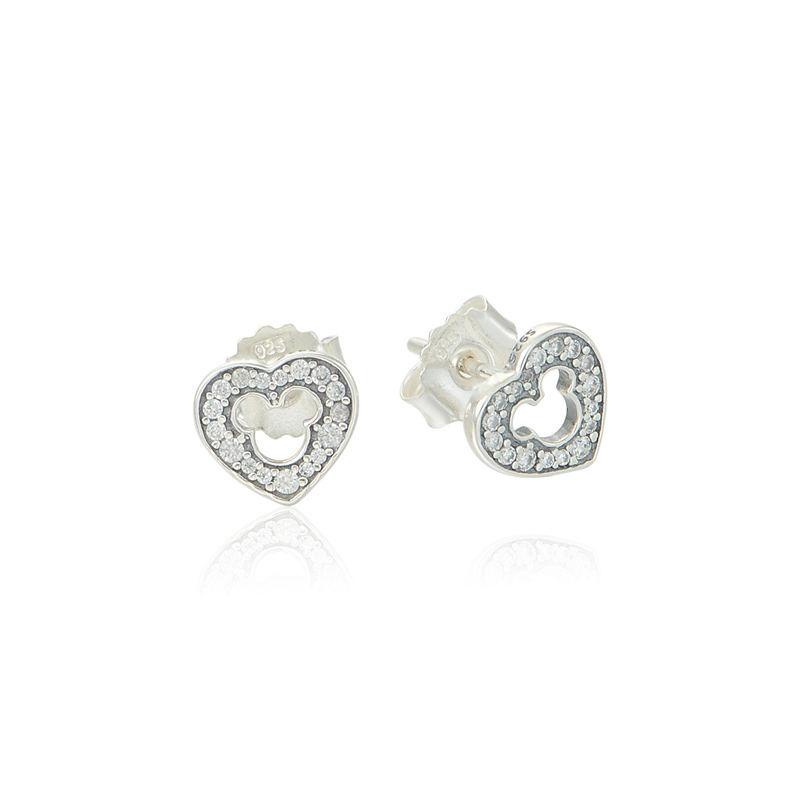 -Sterling-Silver-Earrings-Crystal-Heart-Stud-Earrings-Animal-Earrings ...