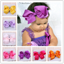 Girls Big Bows Infant Baby Flower Headband , Hair Elastic Headbands Bows Hair band kids Children Fabric Accessories 1 PZ W–017