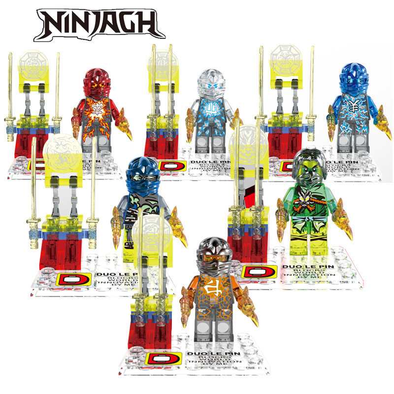 2015 New DLP Crystal Phantom Ninjago Kai Jay Cole Zane Ninja Minifigure Building Blocks Education Toy Set Bricks Compatible Lego