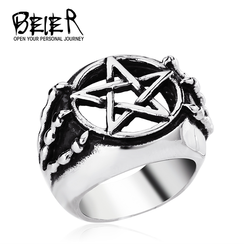 STAINLESS Steel Gothic Five Star CLaw Ring Man cheap exclusive Sale item WHOLESALE BR8029 US size