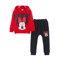 baby girls clothing sets cartoon minnie mouse 2015 winter children’s wear cotton casual tracksuits kids clothes sports suit
