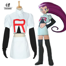Pokemon Go Cosplay ROLECOS Anime Pocket Monster Women Cosplay Costumes Team Rocket Jesse Top and Skirt Costumes Pokemon Cosplay