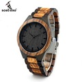 BOBO BIRD Men s Walnut and Ebony Wooden Watch with All Wood Strap Quartz Analog with