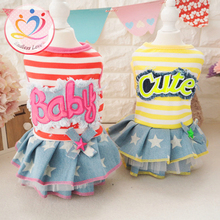 New Spring Summer Dog Dress Dog Princess Dresses Pet red blue Jean Skirt Clothing Supplies S, M, L, XL Puppy Dog Cat Pet Apparel