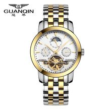 Original GUANQIN Top Brand Luxury Tourbillon Automatic Mechanical Watches Men Sapphire mirror Waterproof Men watch Relogios