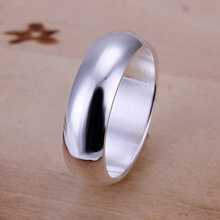 Free Shipping 925 Sterling Silver Ring Fine Fashion Smooth Round Silver Jewelry Ring Women&Men Gift Finger Rings SMTR025