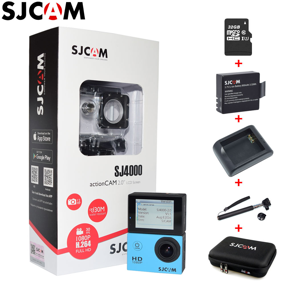  SJCAM SJ4000 2.0       + 32  TF  +   +    +  Stick +   