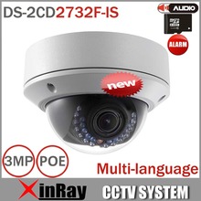 Hikvision DS-2CD2732F-IS 3MP Full HD IP66 Mini Dome Camera Water Proof  POE Power Network IR IP CCTV Camera IWS V5.2.5