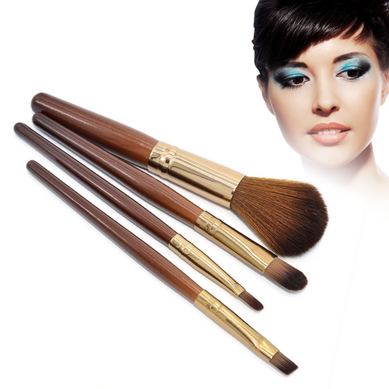 Professional Soft 4Pcs Makeup Eyeshadow Lip Blush Foundation Brush Set Cosmetic Tool Beauty For Women Free