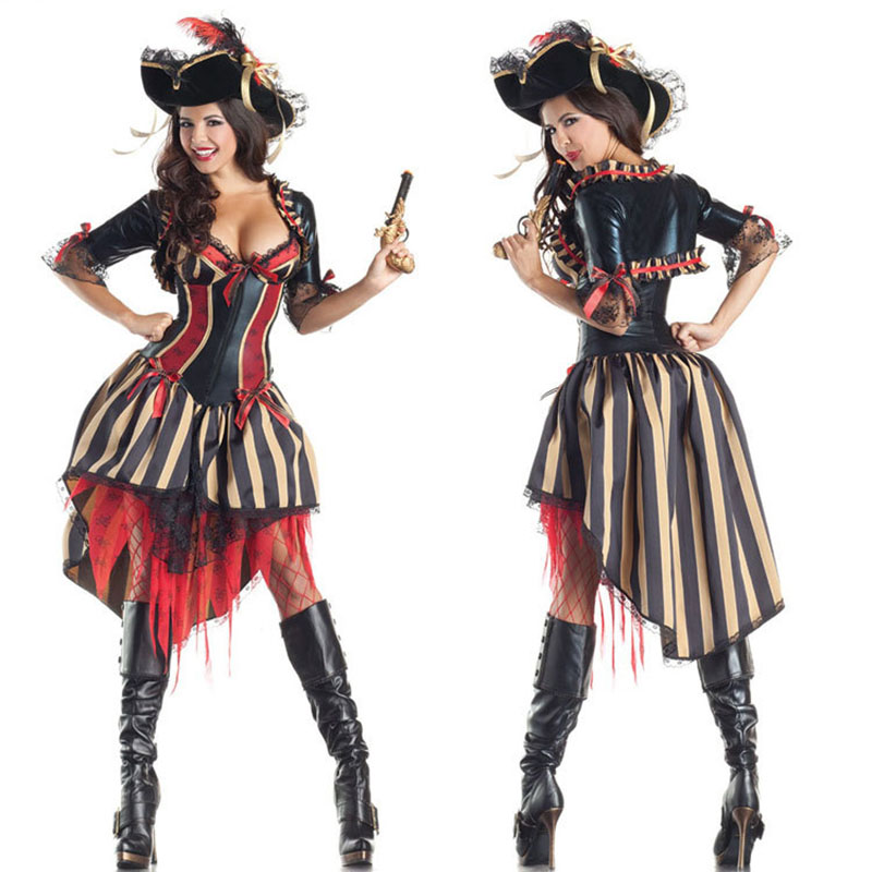 Purple Pirates of the Caribbean Costume Female Pirate Fancy Dress Costumes Pirates Costumes for Halloween
