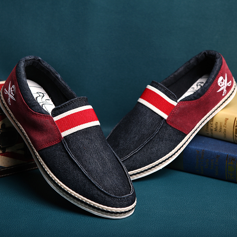 2015 new men s cotton denim canvas shoes Fashion casual board shoes Sneakers mf D034