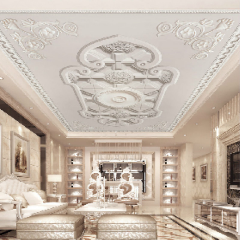 Us 14 84 47 Off European Custom Wallpaper Carved Plaster Ceiling Imitation Modern Minimalist Bedroom Ceiling 3d Stereo Roof Wallpaper Picture In
