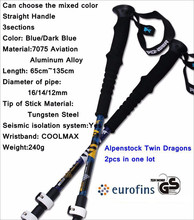 2pcs lot 1 pair 7075 Aluminum Hiking Stick Nordic Walking Stick Outdoor Telescopic Handle Climbing Equipment