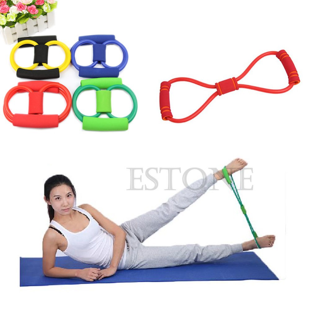 Resistance Training Bands Rope Tube Workout Exercise for Yoga 8 Type Fashion Body Fitness 1NKF