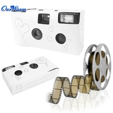 35mm Single Use Disposable Wedding Bridal Camera 36 photos Silver Funny Heart With Flash and Table Card