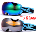 Day night replaceable 2 lens ski goggles snowboard board glasses snow cross country skis googles airbrake