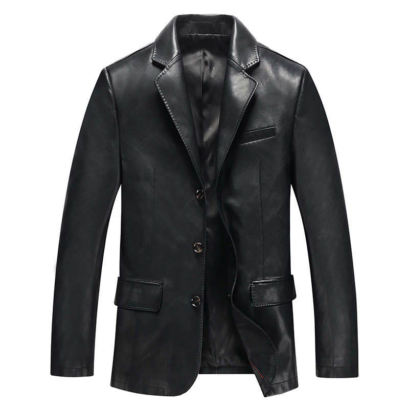 Hot!!!The New 2015 Men Suit Leather Coat Lapels High end Men's Leather