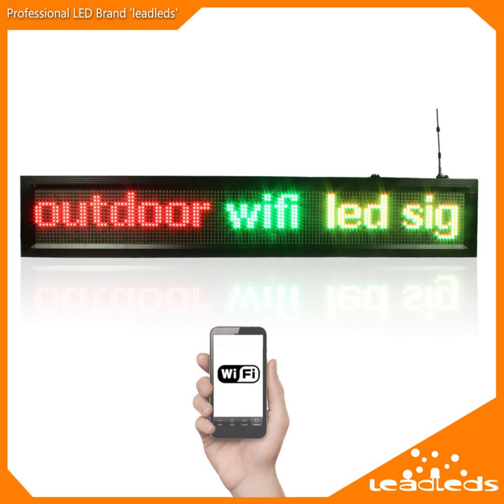 RGB Marketing and Display Use 7 Color LED Scrolling Sign with Wifi Mobile App Connectivity Semi-Outdoor Business 52X15 Inch Display For Indoor