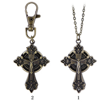 Women Men Quartz Watch 2015 Mechanical Pocket Watch Cross shape Quartz Keychain Watches PHM699W 30
