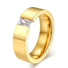 black gold filled Fashion wedding rings for men and women stainless steel high quality CZ diamond
