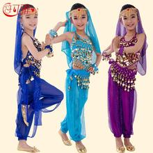 New Handmade Children Belly Dance Costumes Kids Belly Dancing Girls Bollywood Indian Performance Cloth Whole Set 6 Colors
