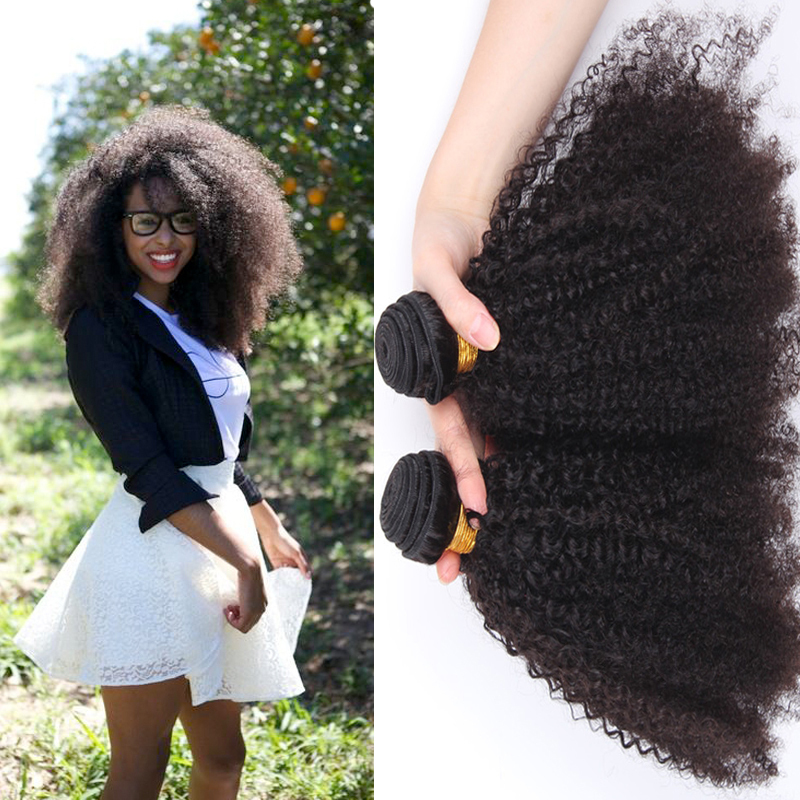 Free shipping Mongolian afro kinky curly hair 2PCS human hair weave extensions unprocessed 5A Mongolian afro kinky curly hair