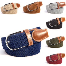Hot Sale Mens Womens Canvas Plain Webbing Metal Buckle Woven Stretch Waist Belt Colors Fashion NEW
