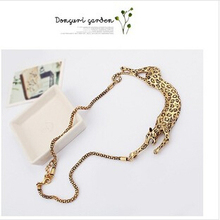 2014 Newest Jewelry For Women Gift Gold Leopard Exaggerated Metal Alloy Choker Statement Necklaces Pendants