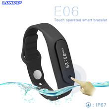 Touch Screen Smart Fitness Band Wristband E06 Bracelet Fitness Wearable Tracker Waterproof IP67 Bluetooth Watch for Android IOS