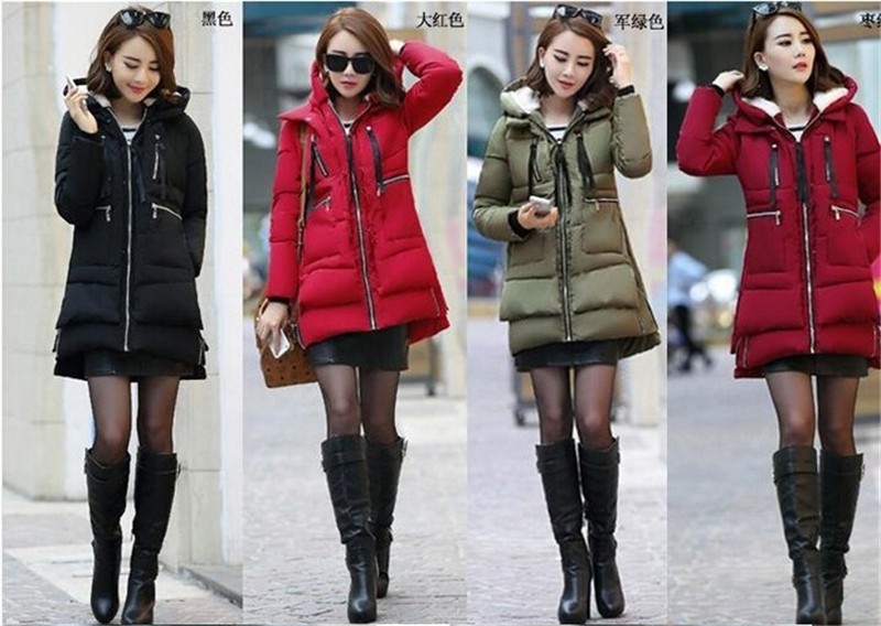 Women parka 2015 wadded jacket female winter jacket women outerwear slim girl jackets medium-long Thick down cotton coats WJL041 (19)