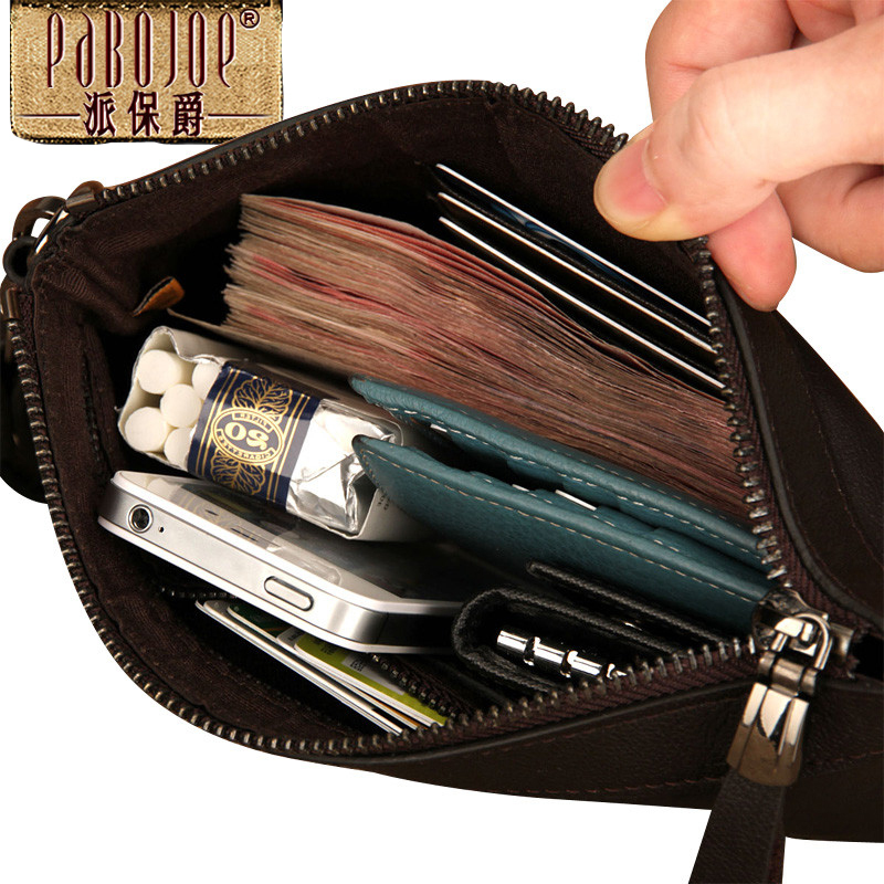 Promotion Real Leather For 5 5 Phone Case Wallet Zipper Men Wallets Long Coin Purses Holders