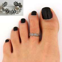 5pcs 2014 New Vogue Nice Chic Simple Silver Tone Flower Summer Beach Toe Ring