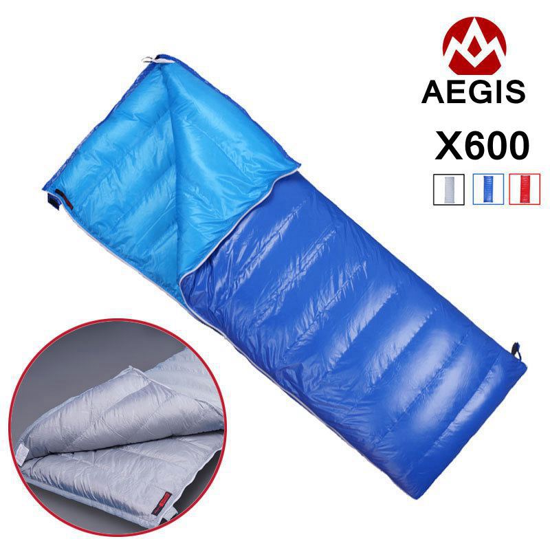 AEGISMAX Envelope type White Goose Down Camping Hiking Sleeping Bag X600 Spring and Autumn 600g