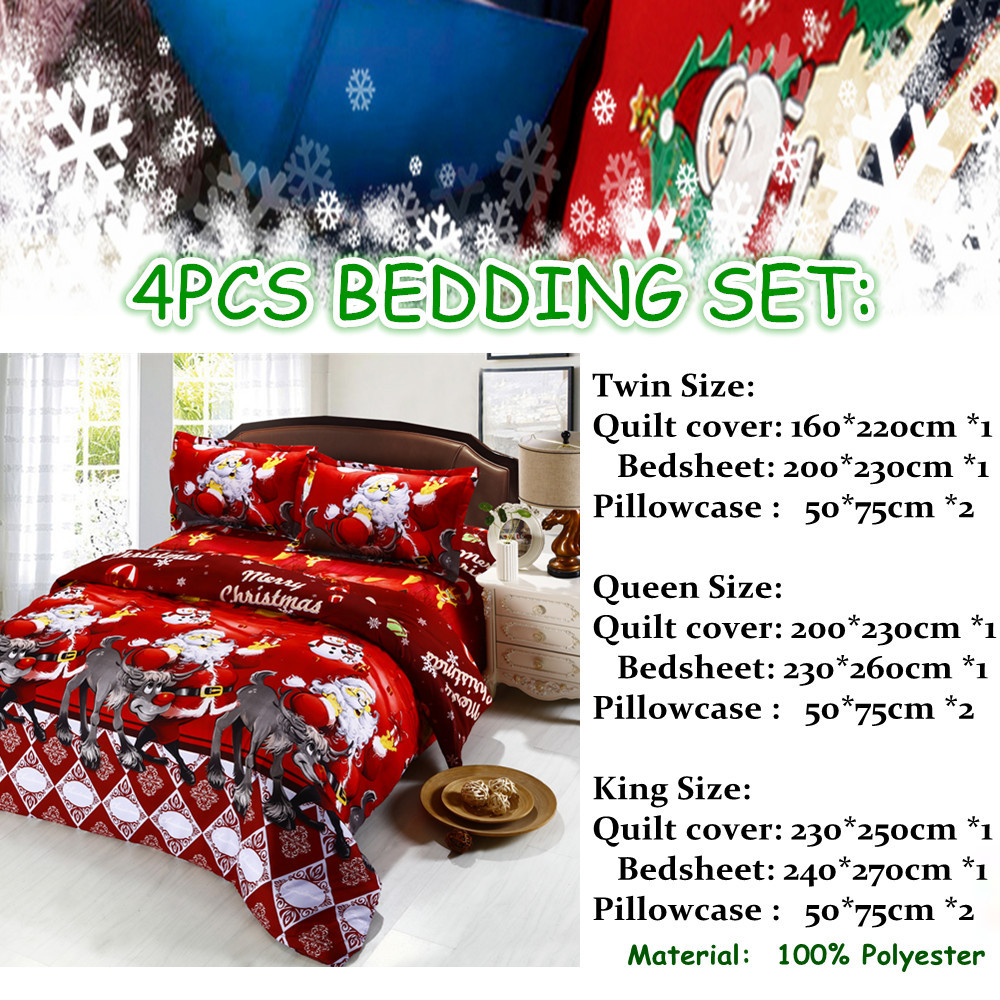 Wholesale For Merry Christmas Christmas Gift Set Christmas Santa Clause 3D Bedding Set Duvet