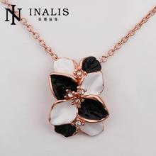 N636 Wholesale Wedding Band Women Necklace Flower Gold Plated Austrian Crystal Pendant Necklace Jewlery Vintage Statement