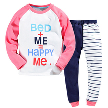 2PCS/2-7T autumn T hicken baby clothing set girls boys pajamas set long sleeve kids Sleepwear 100% cotton children’s clothes