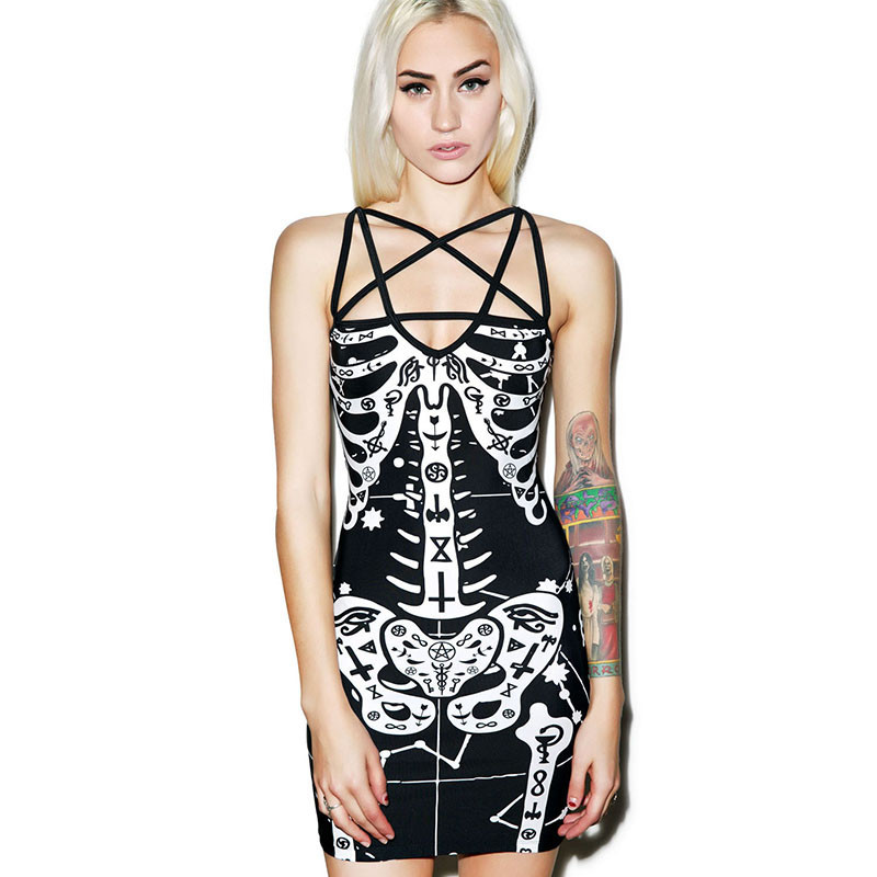 Occult-Bones-Printed-Dress-LC22127
