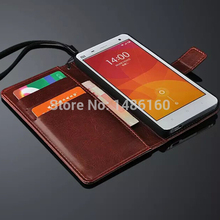 Free shipping Xiaomi Mi4 Leather Case Ultra Thin and High Quality Cover Function For Xiaomi Mi 4 m4 cell phone cases flip shell