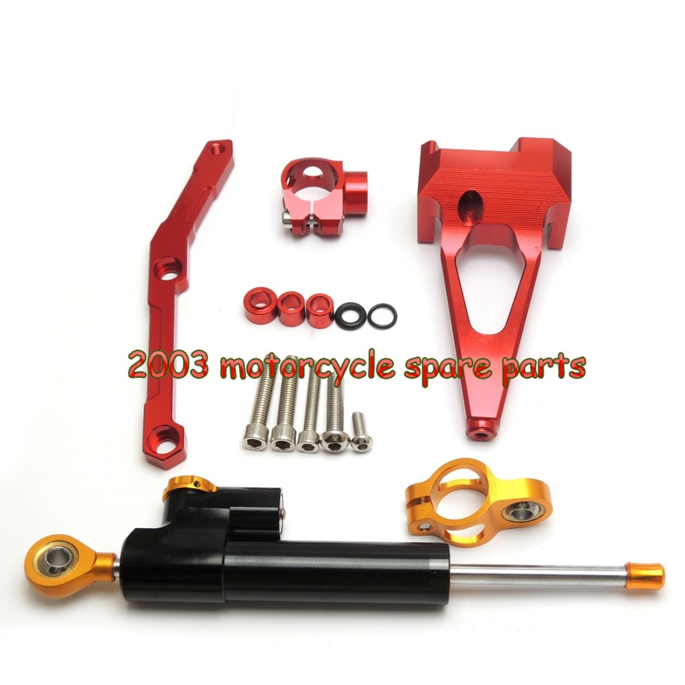 Red For Yamaha MT-09 MT09 2013 2014 2015 2016 Full set of Steering Stabilizer Damper with Mounting Bracket  CNC FYAMT033RD